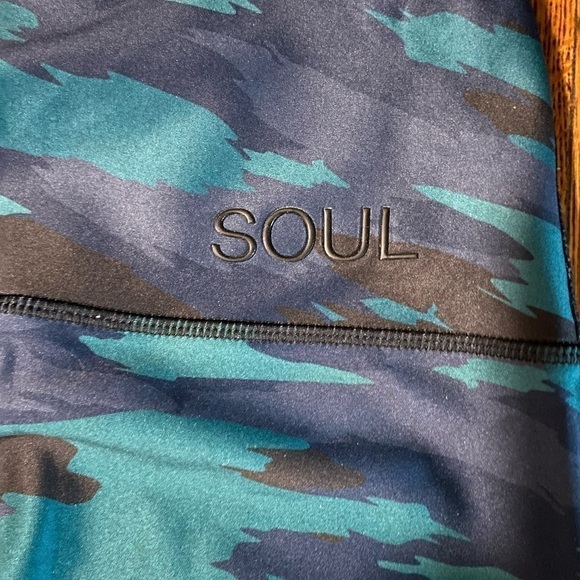 Soul By SoulCycle Podium Camo Print Leggings Green Blue High Waist XS RARE - Picture 7 of 12